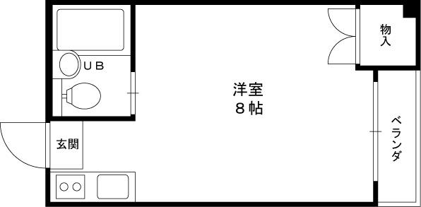 サンスリーハイツ長柄-1R(87437836)の間取り図