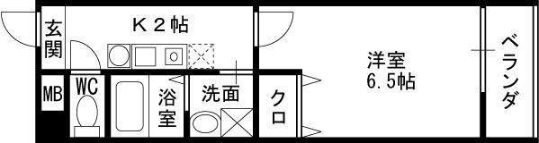 ＮＯＢ西梅田-1K(101765618)の間取り図