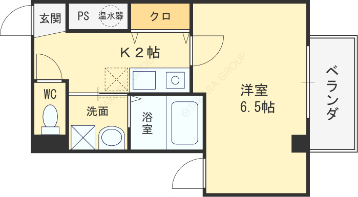 ＮＯＢ西梅田-1K(98219927)の間取り図