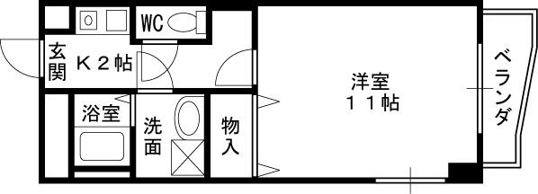 サンシャイン西梅田-1K(103244067)の間取り図