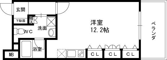 レジュールアッシュ福島-1R(90712790)の間取り図