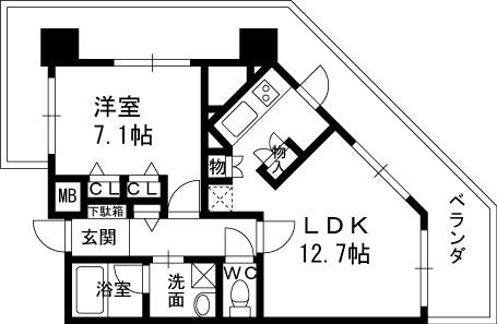 レジュールアッシュ福島-1LDK(90712802)の間取り図