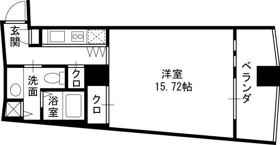 ザ・タワー大阪レジデンス-1K(87435420)の間取り図