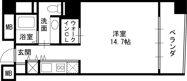 ザ・タワー大阪レジデンス-1R(87435464)の間取り図