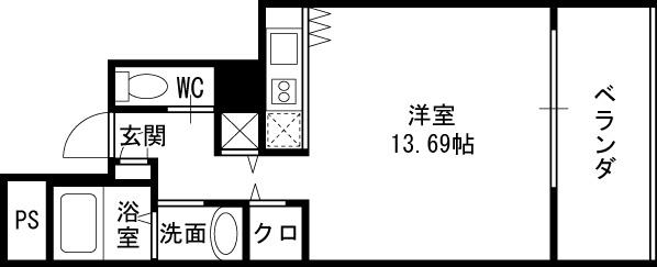 ザ・タワー大阪レジデンス-1R(87435481)の間取り図