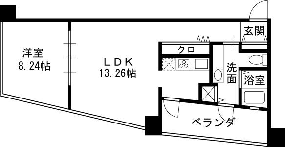 ザ・タワー大阪レジデンス-1LDK(87435487)の間取り図