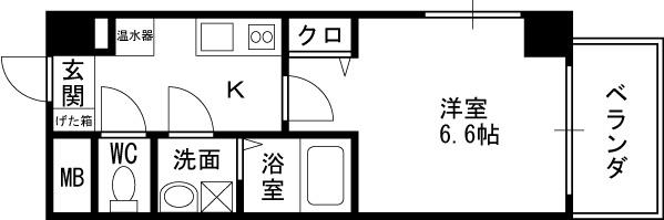 ベクス福島-1K(103250776)の間取り図