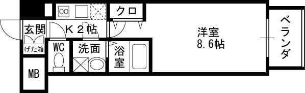 エスリード福島第５-1K(97298328)の間取り図