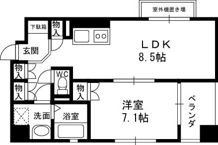 Ｋ．Ｈ．Ｅ-1DK(103393254)の間取り図