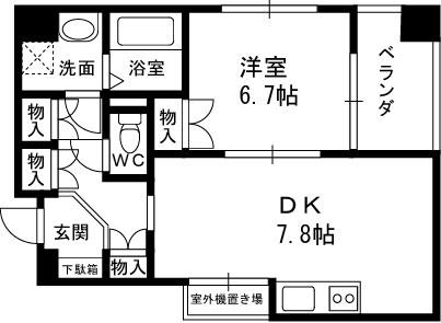 Ｋ．Ｈ．Ｅ-1DK(101826547)の間取り図