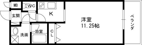 アーバネックス福島-1K(87470521)の間取り図