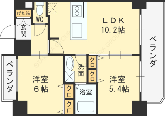 プレサンス梅田北デイズ-2LDK(86894755)の間取り図