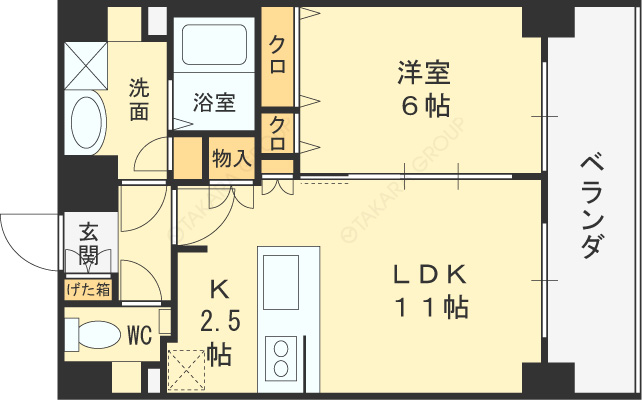 プレサンス梅田北デイズ-1LDK(81504474)の間取り図