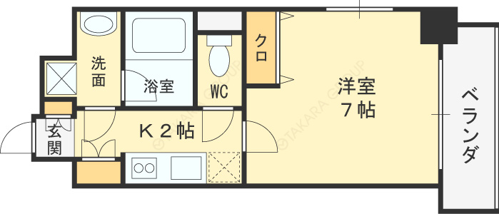 アーバネックス梅田西-1K(87674946)の間取り図