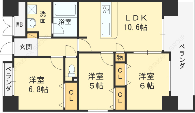 ベリー海老江-3LDK(88160083)の間取り図