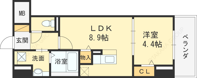 ＬａＳａｎｔｅ梅田北-1LDK(104908936)の間取り図