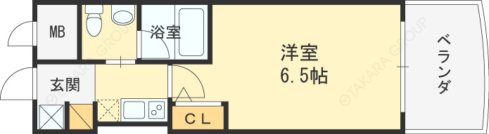 セレニテ梅田北-1K(87775923)の間取り図