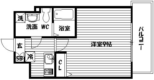 エスリード福島駅前第２-1K(87631810)の間取り図